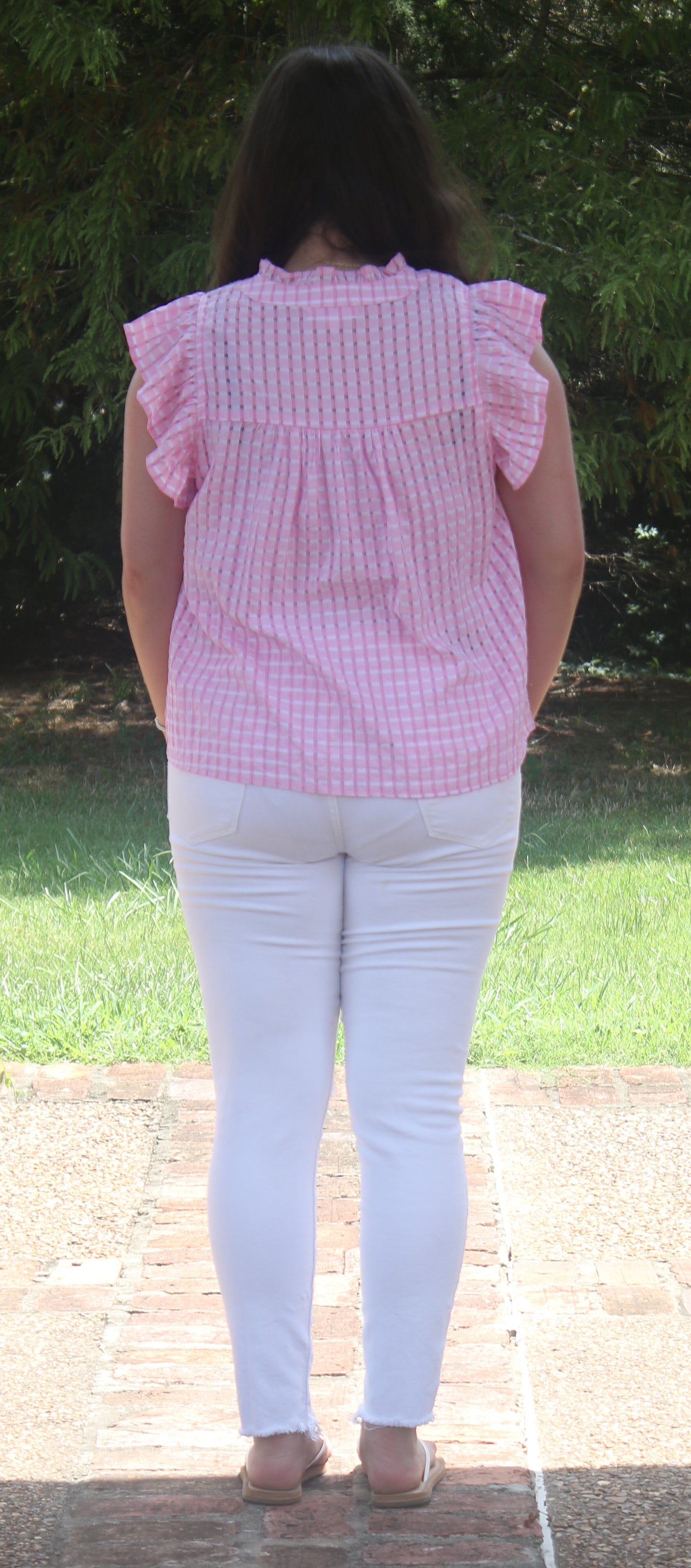 Embroidered Ruffle Top