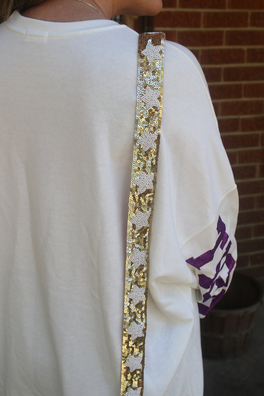 All that glitters is GOLD sequin purse strap