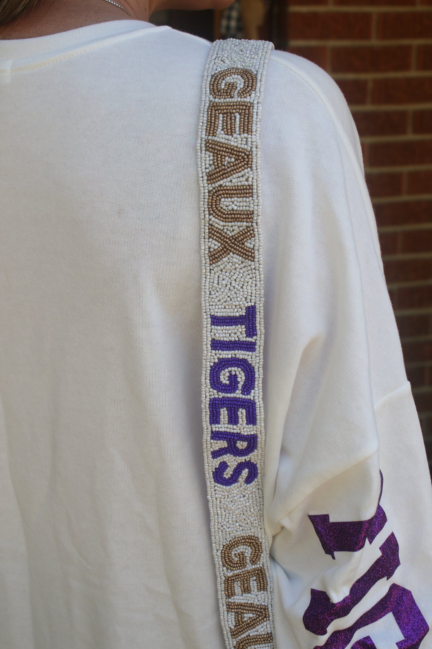 Geaux Tigers Beaded Purse Strap