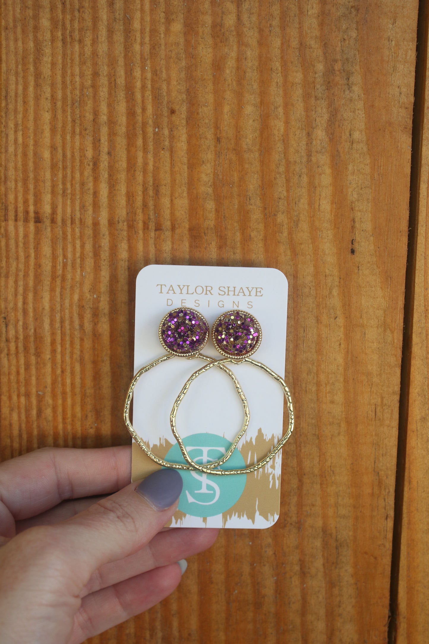 Purple/Gold Hoops