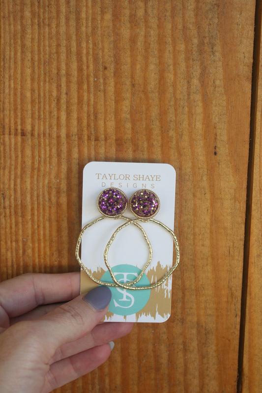 Purple/Gold Hoops