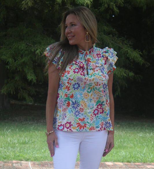 Multi-Color Floral Top