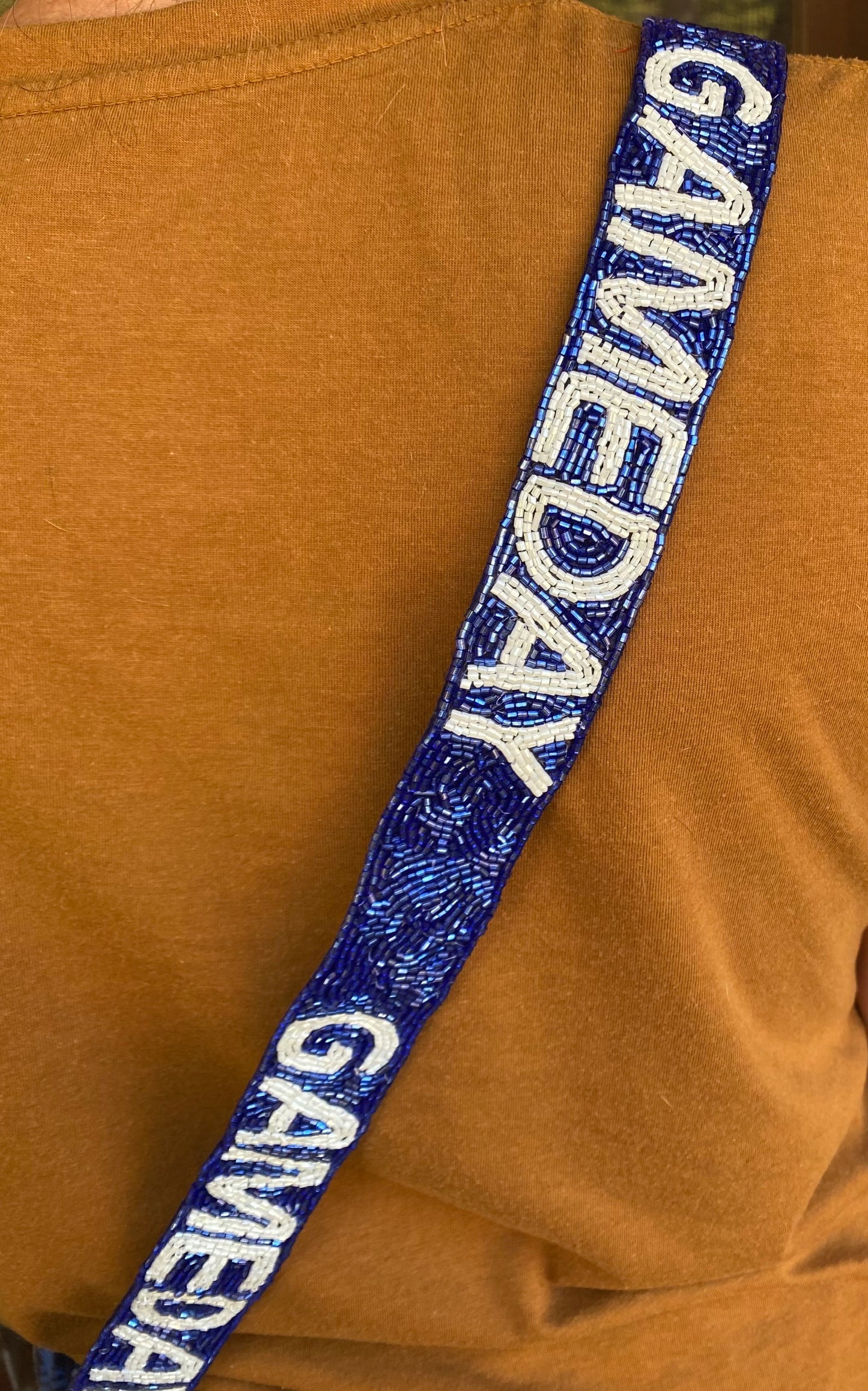 Blue/ White Game Day Sequin Purse Strap